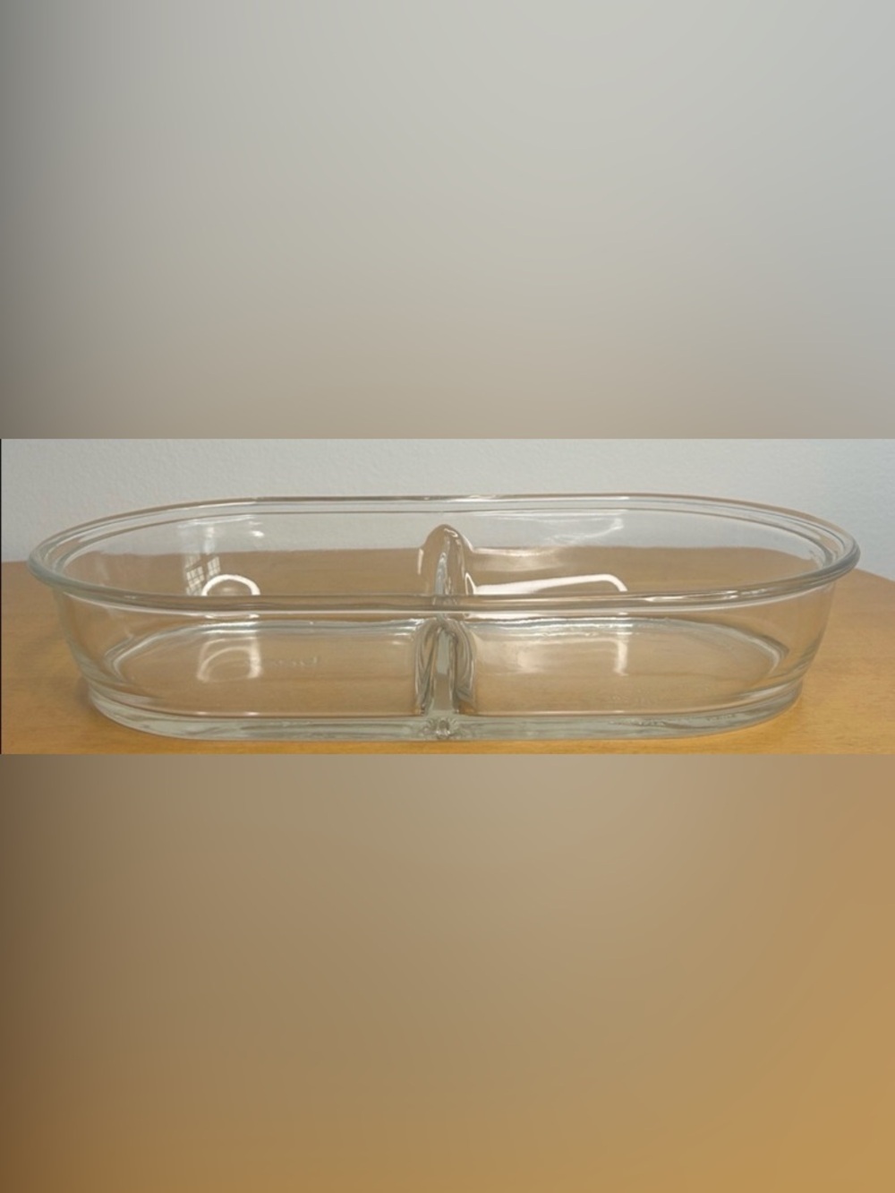 Vintage PYREX Clear Glass 2 Part
Divided dish - Picture 5 of 8